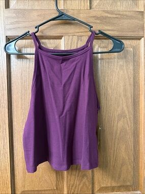 torrid Plum and Black High-Neck Cropped Tank